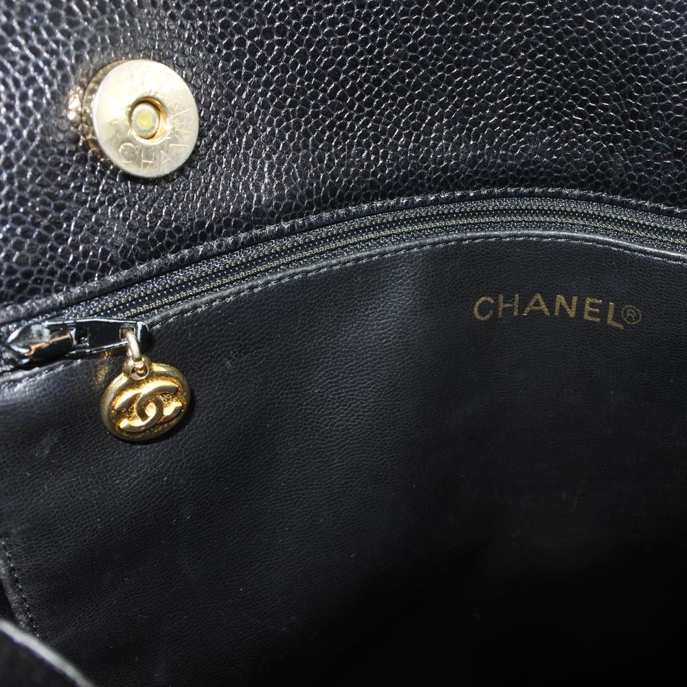 CHANEL Tote Bag black Caviar skin Women Used