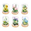 Exhibition Booth Brick Micro Diamond Block Flower Carnation Feverfew Lotus Kapok Jasmine Morning Glory Nanobrick Toys For Girls