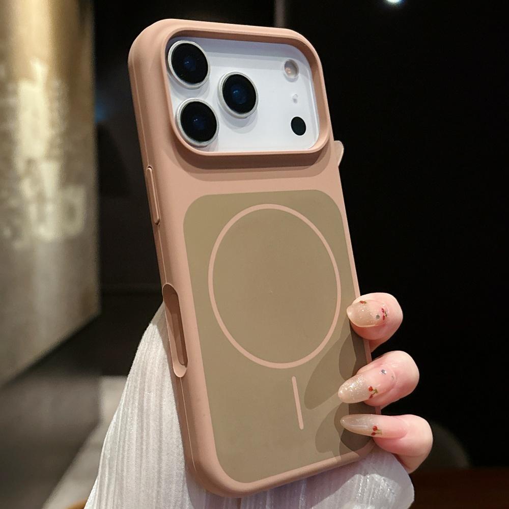 Liquid Silicone Smart Touch Button For Magsafe Case For iPhone 13 14 15 Plus 16 17 Pro Max Air Fluorescent Contrast Color Cover