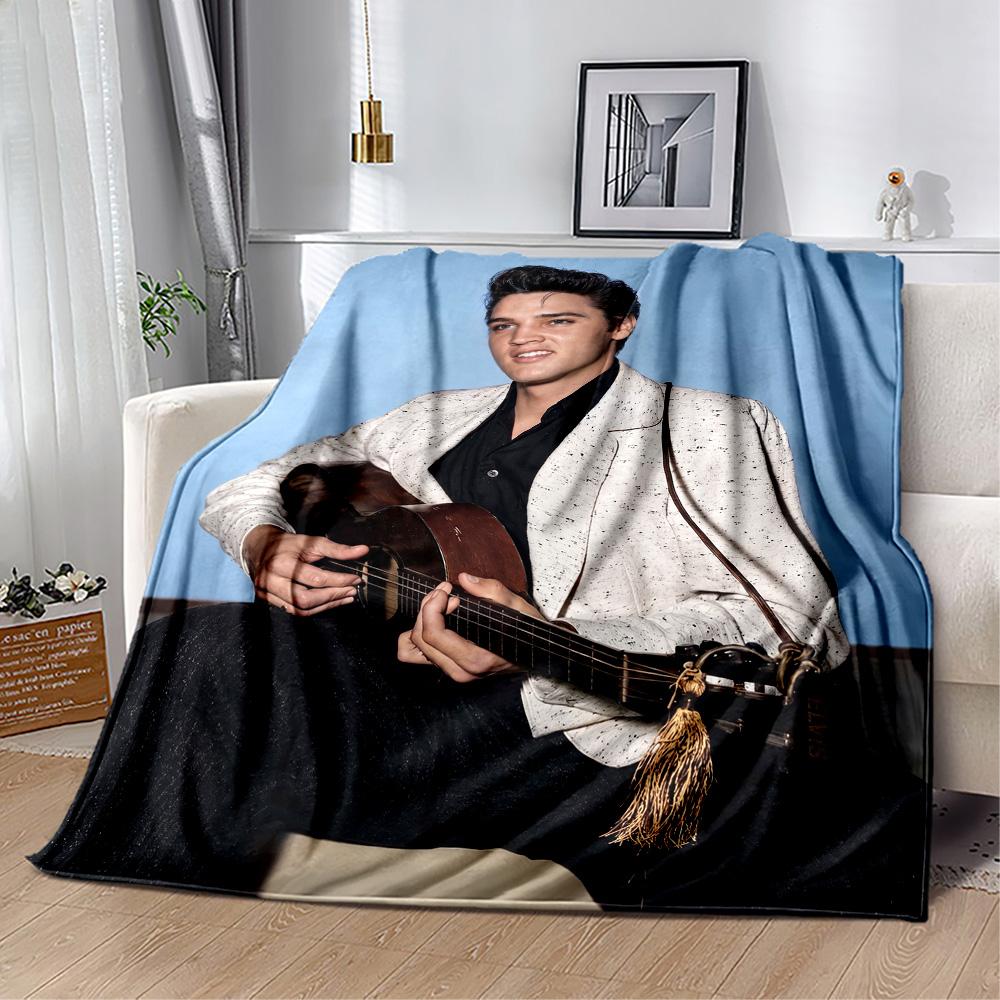 Rock Roll Legend Elvis Presley Blanket Soft Warm Cozy Suitable for Bed Picnics Chair Four Seasons Multipurpose Modern Style