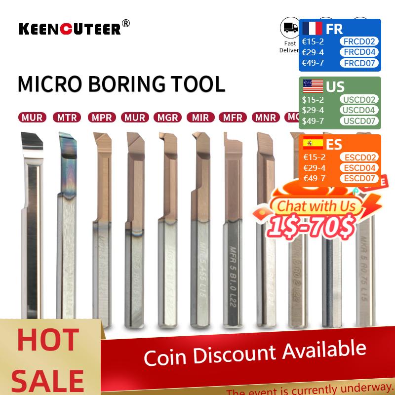 

MUR MPR MQR Small Bore Boring Tool Carbide Micro Diameter Internal Copying boring Tool Flat-bottomed Boring Tool Turning Cutter MPR4 R0.2 L15