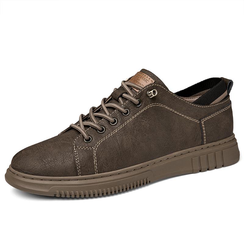 FashionLeather Fashion Shoes Men Retro Vulcanized Shoes Men Comfy British Styly Sneakers Breathable Mens Dress Footwear Leisure Walk