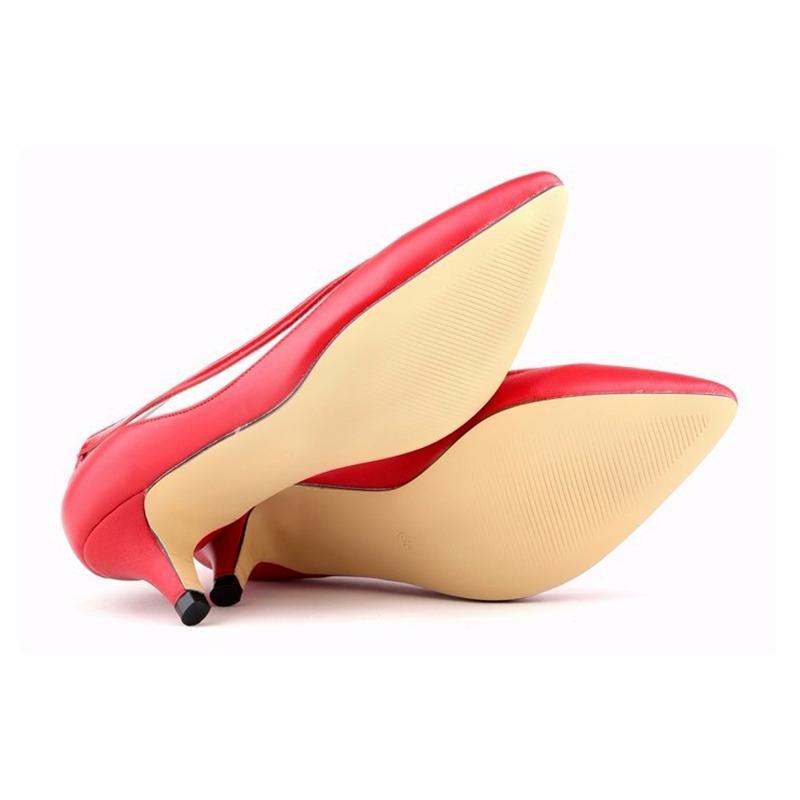 Nauji matiniai moteriški batai smailiais pirštais raudonais apatiniais žemakulniais, moteriški vieniši batai Karjera pavasario rudens batai