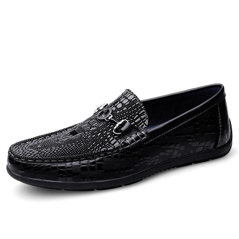 Autumn Casual Leather Shoes Men's Foot-fitting Casual Shoes Soft-soled Lazy One-pedal Doudou Shoes