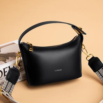 Leather Small Chain Women'S Shoulder Messenger Bag Trendy Cowhide Simple Soft Leather Small Square Bag
