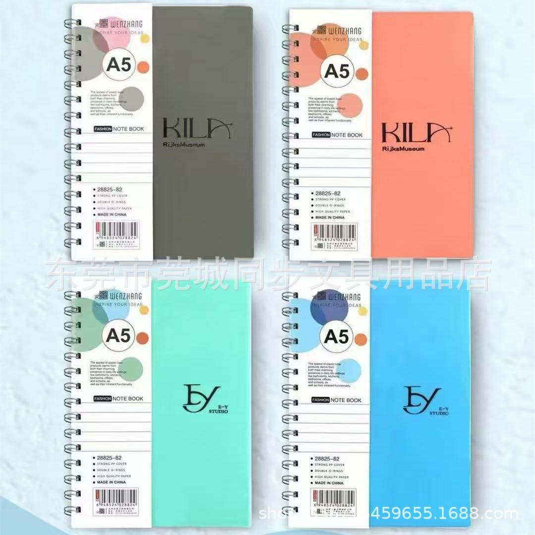 Adhesive Double-ring Loose-leaf Coil Notebook, A5, 80 Sheets, 25K None