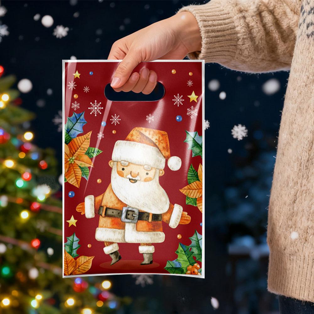 50/100pcs Christmas Gift Bags Santa Claus Bag Christmas Decoration for Home 2026 Navidad Natal New Year 2026 Packing Bag