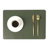 INS Nordic Solid Double Sides Leather Dining Mat Heat Insulation Placemat Home Waterproof Oil Proof Hotel Rectangle Pad