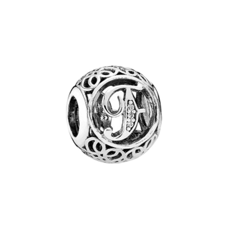 Fine Sparkling Spherical A-Z 26 Lucky Letters Charm Beads Fit Original European Bracelets Diy Women Jewelry Gifts