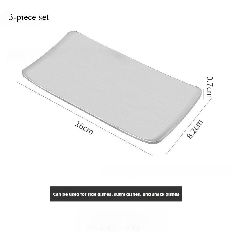 Stainless steel sushi plating dish hotel and restaurant face towel dish creative snack and side dish dish oval pastry dish