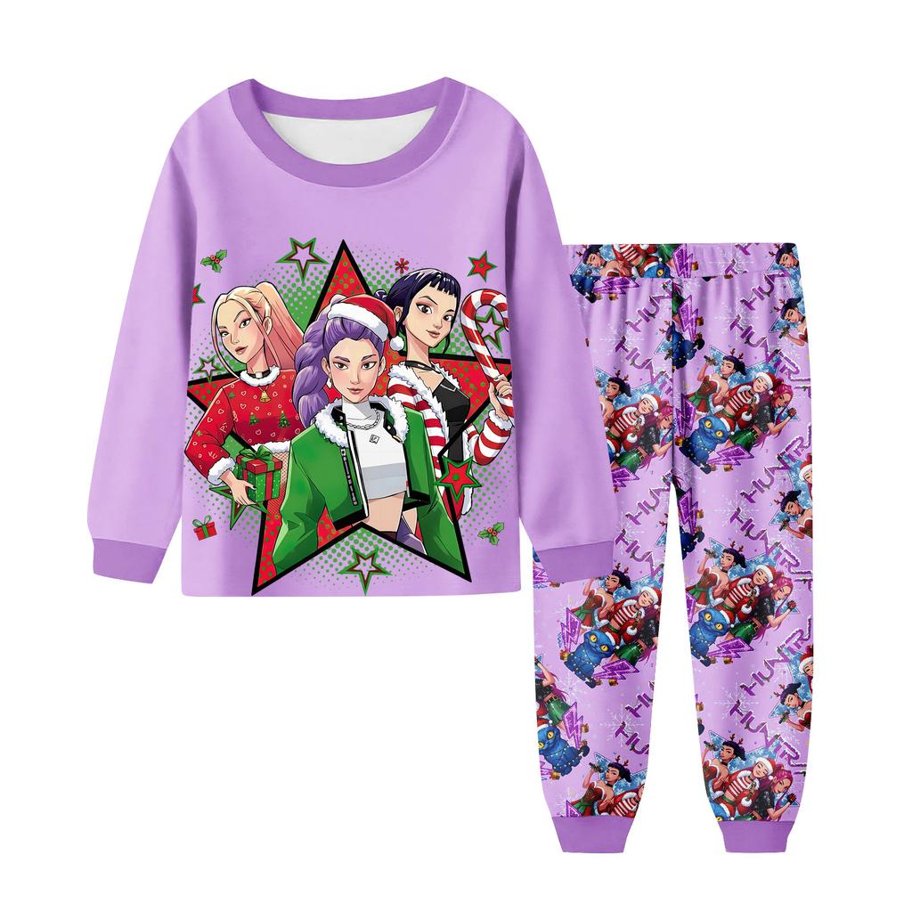 Children's Fashion Suit Skirt Round Neck Long Sleeve Top Pants