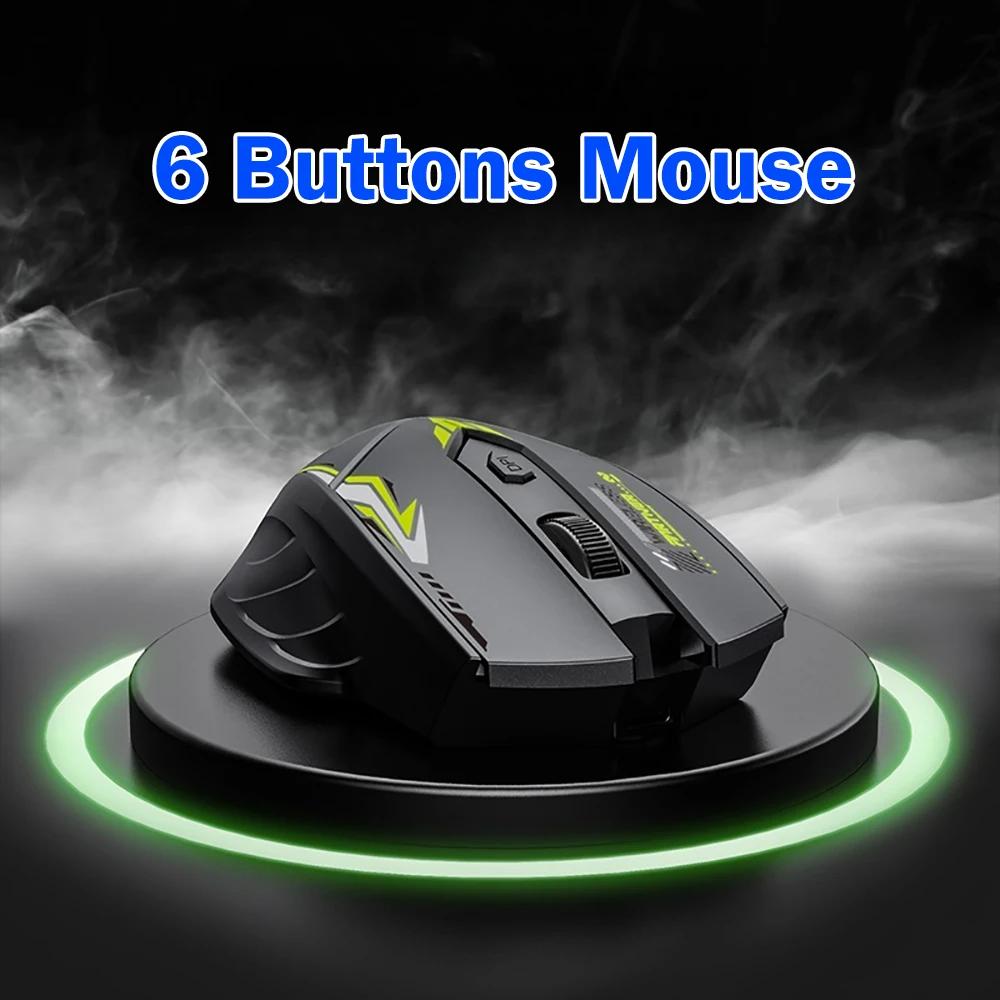 Bluetooth 5.4 Mouse Dual-Mode 2.4G Wireless Mouse 6 Buttons Gaming Mice Rechargeable Mouse 1600 DPI For PC Laptop Macbook