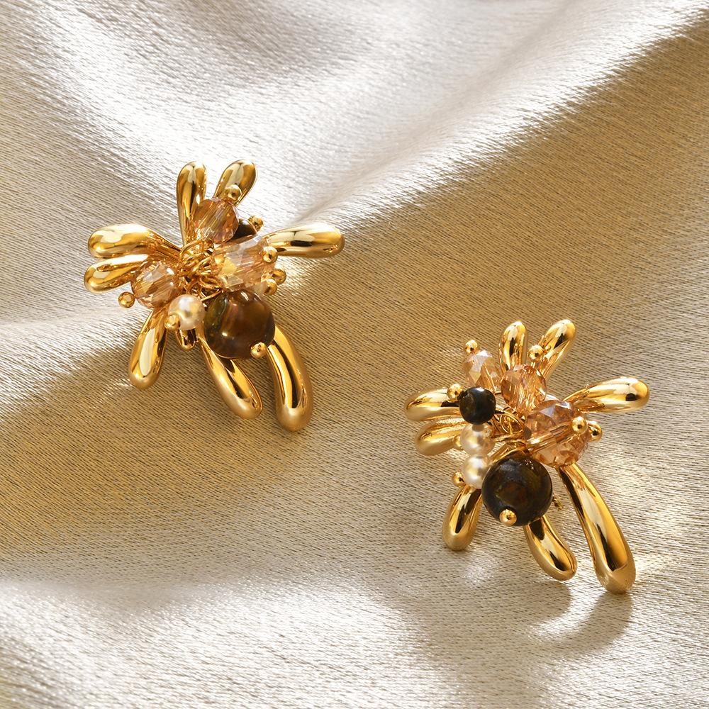 Maillard retro gold fireworks stud earrings 2026 new earrings light luxury high-end temperament super fairy personalized earrings