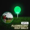 6Pcs LED Golf Balls Glow In Dark Night Golfing Luminous Fluorescent Golf Ball Light Up Golf Balls
