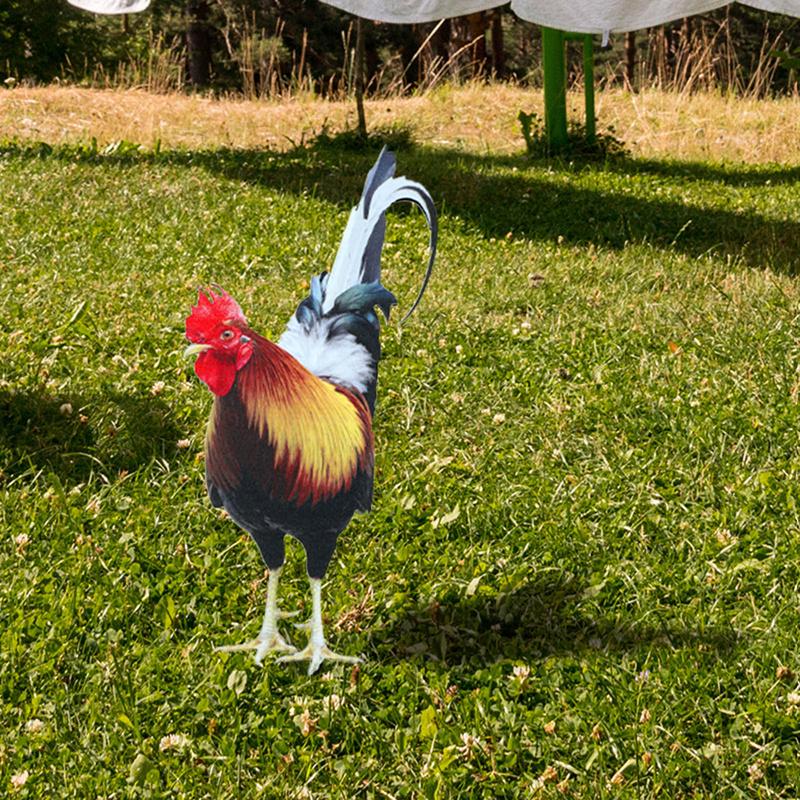 1PCS Rooster Yard Decor Weatherproof Chicken Fence Sculpture Garden Decorations Acrylic for Garden Patio Backyard Decoration