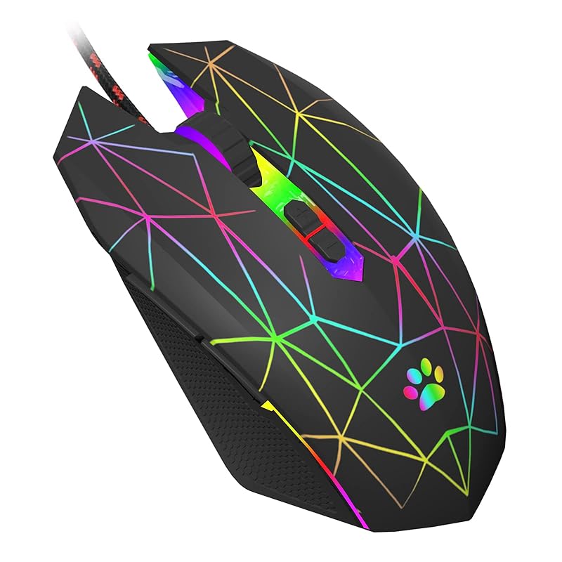 

MMK wired mouse lightweight mouse USB easy connection 7 buttons (Equipped with back and forward buttons) mouse wired High precision targeting