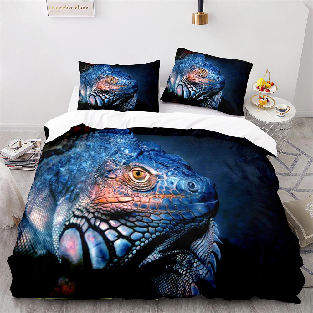 Lizard Duvet Cover Set Desert Wildlife Animal Pattern Comforter Cover King Queen Size for Adults Teens Animal Lovers Bedding Set