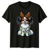 Papillon Dog Christmas Lights Reindeer Antlers Holidays Unisexs Unisexs Graphic Tee