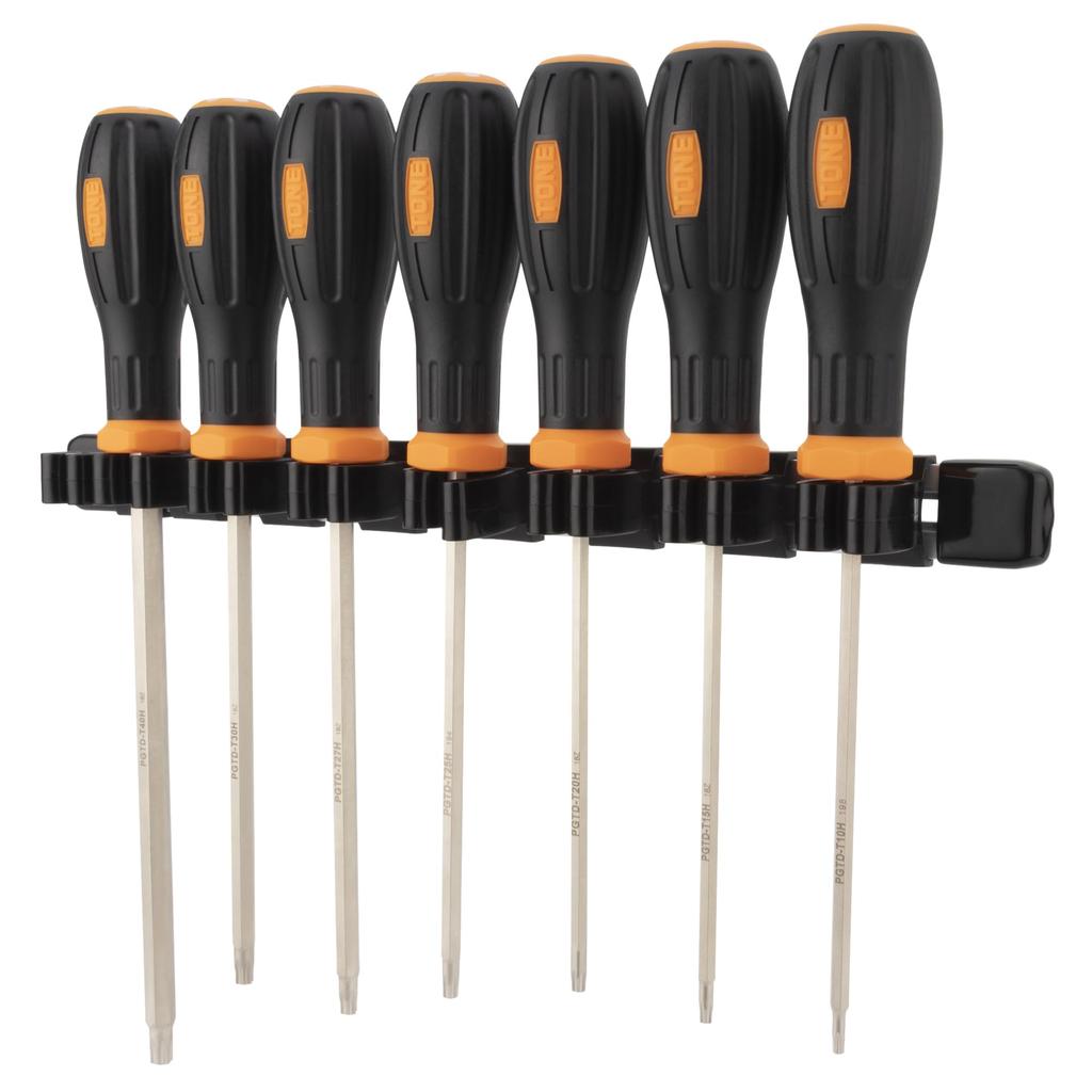TONE Power Grip Torx Driver Set PGTD700H Set (Tamper-Resistant) Orange, 7-Piece