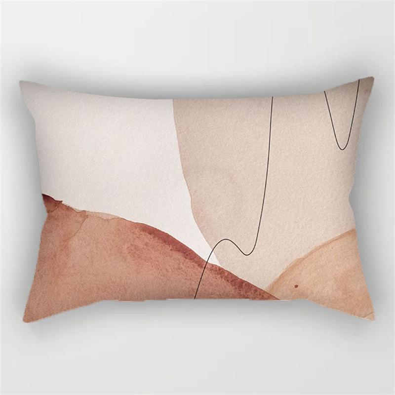 30x50cm Geometric Pillowcase Home Decor Cushion Cover Abstract Leaves Plant Patchwork Rainbow Polyester