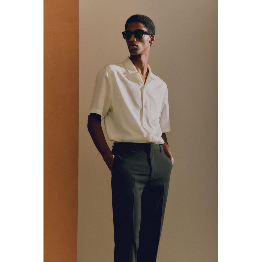 H M sliM Fit Trousers Black