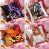 Cushion Cover Anti-dustmite Pillowcase Invisible Zipper Silky Short Plush Sofa Cushion Cover Miley Cyrus Singer