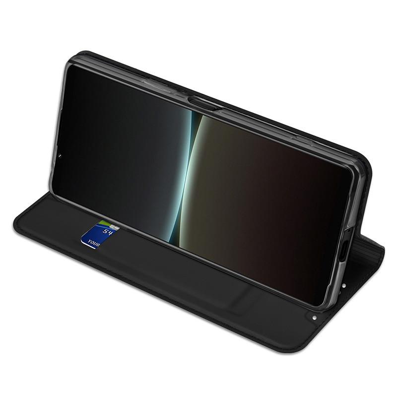 For Sony Xperia 1 Vii Pu Leather Flip Cover With Card Slot And Stand For Business Use