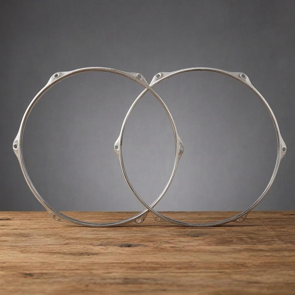 2 Pieces 14-Inch Drum Hoop Polished Hardware Easy to Install for Music Students