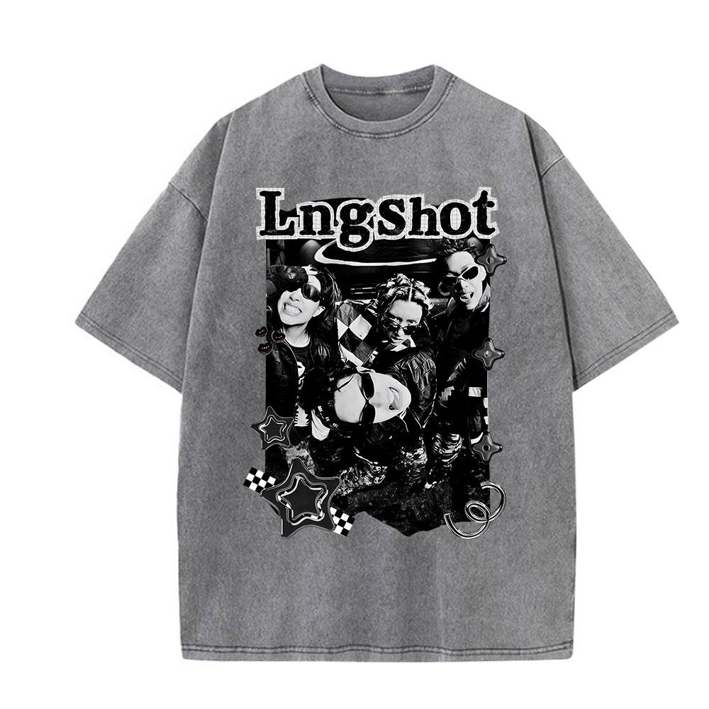 Vintage Washed Korean Kpop Lngshot T Shirt Men Women Clothing Fashion Hip Hop Short Sleeve Cotton Casual Tshirts Streetwear