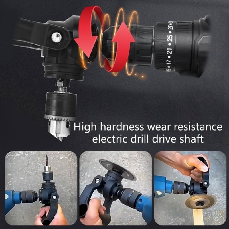 90 Degree Adapter Right Angled Drill Attachment High Hardness Wear Resistance Metal Drill Chuck