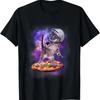 Funny Cat Flying A Pizza Astronaut Kitten Space Tshirt