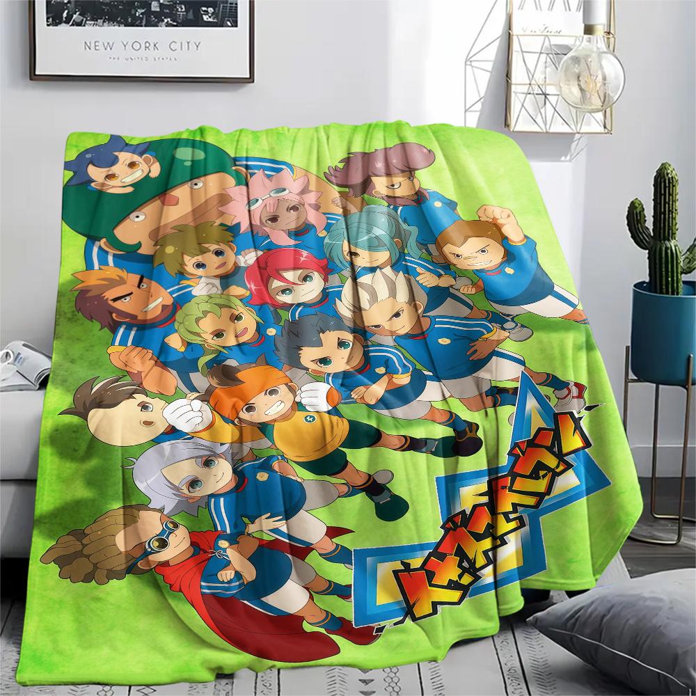 1Pc Inazuma Eleven Soccer Print Flannel Blanket, High Quality Comfortable for All Seasons, Home Decor, Warmth and Comfort, Perfect for Christmas Gifts