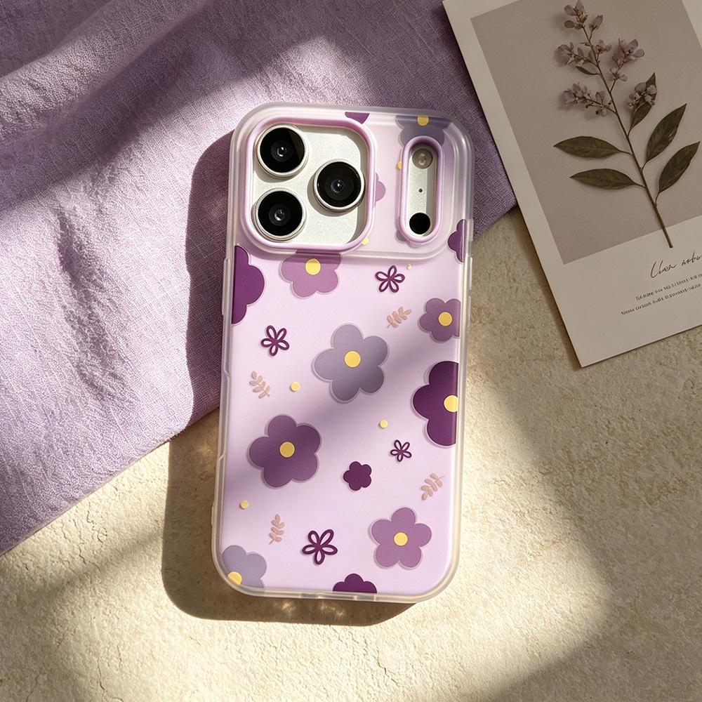 Purple flower applies to Apple 17/16vivo Xiaomi oppo glory mobile phone case Huawei mate matte 17pro