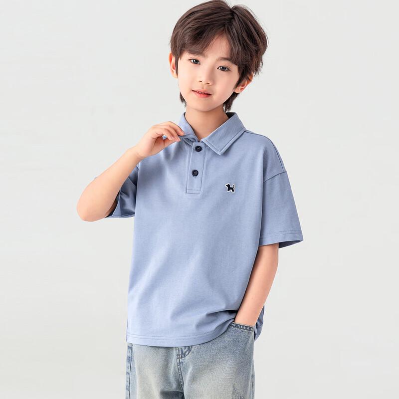Boys' Summer Dog Embroidery Polo Shirt