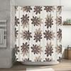 Brown Floral Shower Curtain Home Decor Waterproof Bathroom Accessories White Flower Bathtub Liner Print Rug Gray Bath Mat