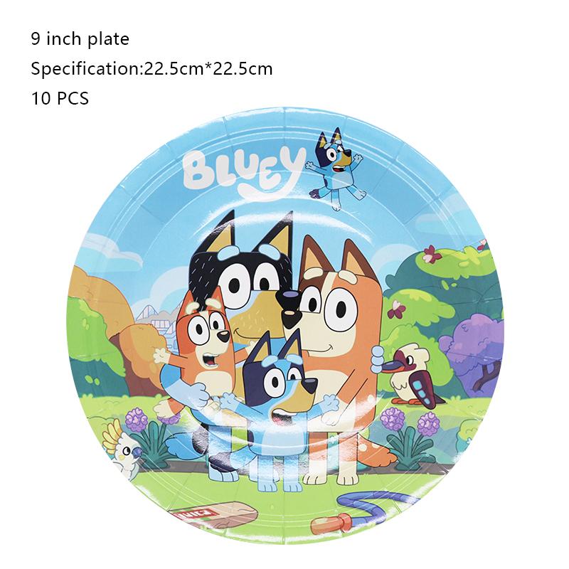 

New Bluey Birthday Party Decoration Latex Balloons Bingo Aluminum Film Balloon Disposable Tableware Kids Event Supplies Backdrop Other