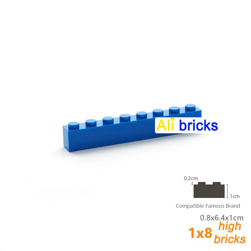 

6pcs/lot DIY Blocks Building Bricks Thick 1X8 Educational Assemblage Construction Toys for Children Size Compatible With Brand