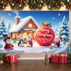 Xmas Background Festive Festive Banner Merry Christmas Banner Castle Scene Holiday Backdrop For Holiday Decoration Family Photo
