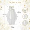 White Bow Bridal Veil, Bride Veils Hair Decorations for Women Wedding Bridal Shower Bachelorette Party