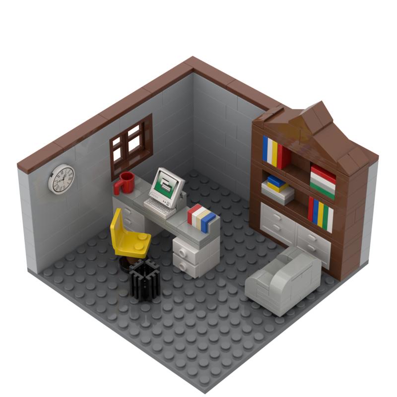 MOC City House Room Building Blocks Classroom Bedroom Kitchen Bricks Toys Kids Gift