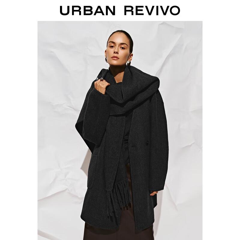 Women s Scarf Collar Loose Fit Coat S