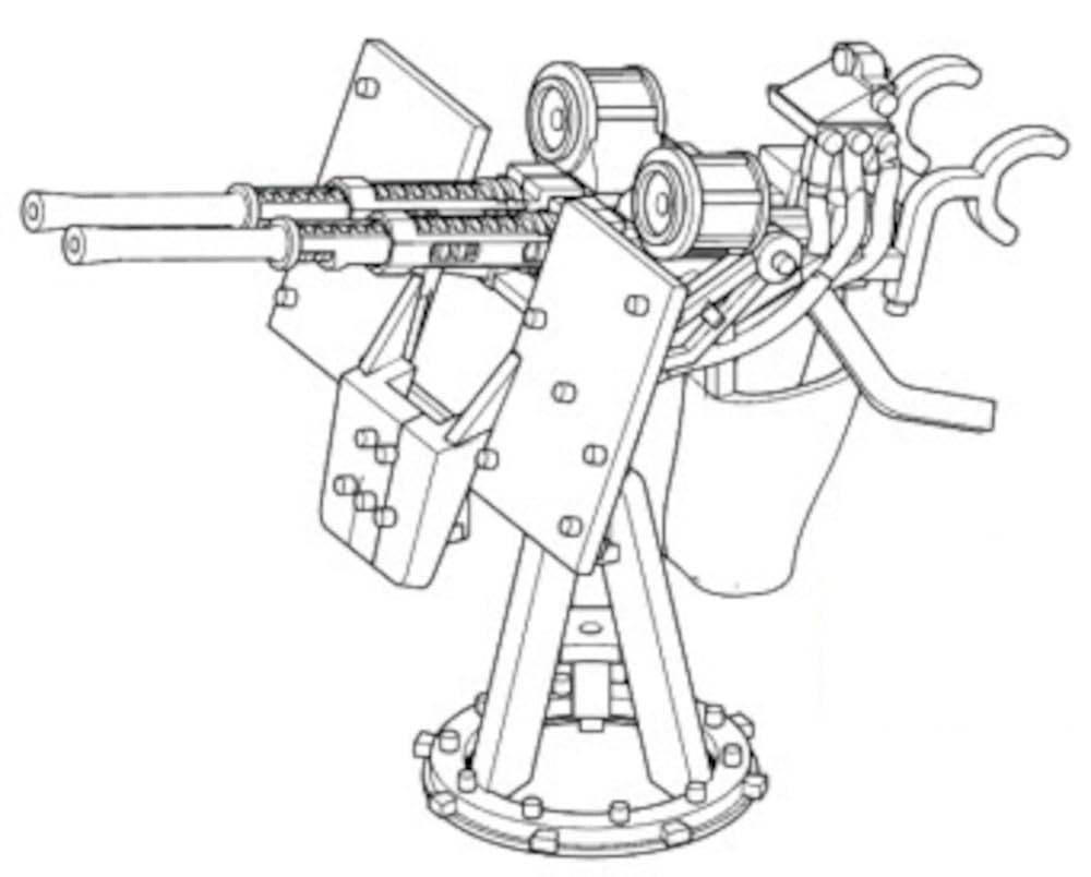 

Seed Hobby WW2 American Oerlikon 20mm twin machine gun late model plastic model parts SDH350019 1/350 (ship)