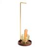 Creative Upside Down Brass Incense Holder Wooden Incense Burner Incense Plate Ash Catcher Buddhism Supplies Home Decor