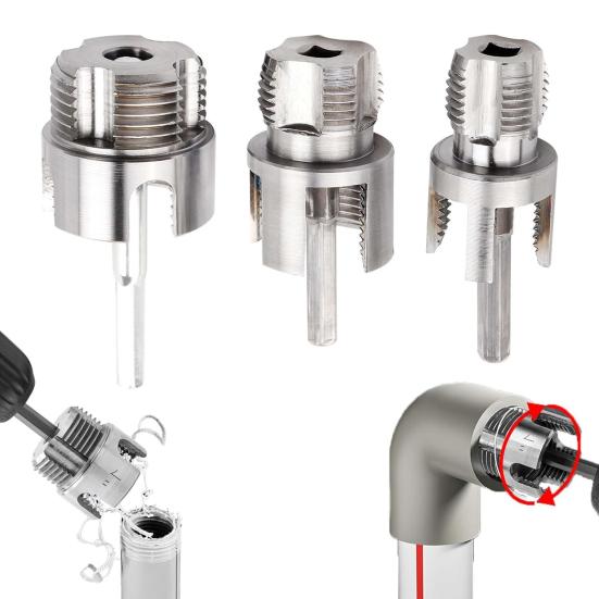 Wasserrohr-Öffner Hitzbehandelter legierter Stahl Rohrgewindeschneider Innen Außen Gewindeschneiden 3 Köpfe