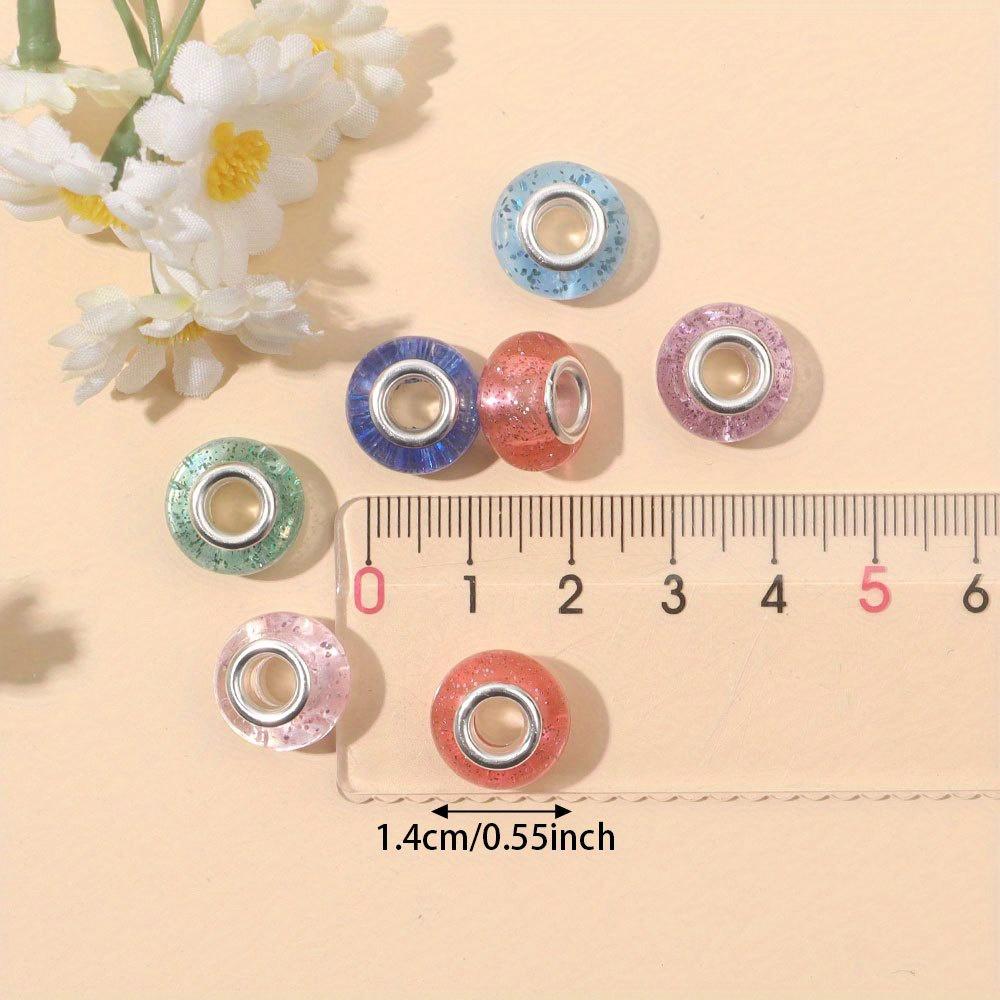 7/14/21pcs Resin European Style Large Hole Beads Lighting Fixtures Spaced Beads Jewelry Beads DIY Craft Jewelry Bracelets Necklace Jewelry Making