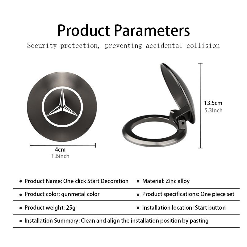 Car One-Click Start Button Protector Cover Decoration Stickers Accessories For Benz CITAN VITO SPRINTER CLS SLK Sport ML C200 PN7
