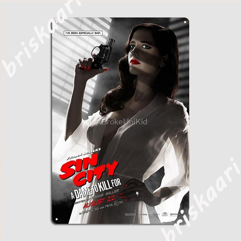 

Sin City A Dame To Kill For Movie Poster Metal Sign Kitchen Plaques Wall Pub Custom Tin Sign Poster 20x30cm