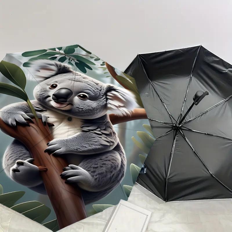 1PC Koala Umbrella-8-Rib Reinforced, Automatic Open, Lightweight & Durable, Fashion Accessory for Outdoor, J0331
