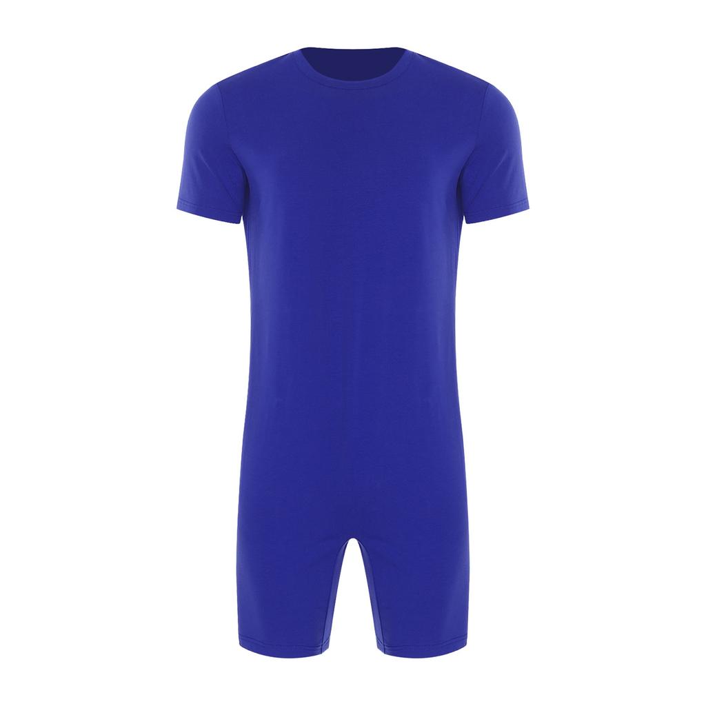 Mono Adaptable Antidesgarro Unisex Cuello Redondo Manga Corta Parte Inferior Corta Cremallera Trasera Mono de una Pieza
