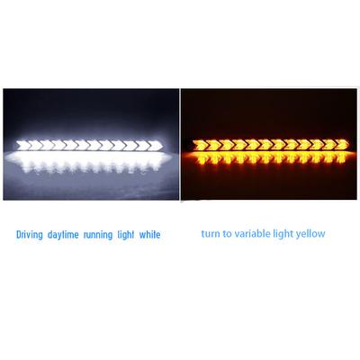 2pcs 9 LED White & Amber Car DRL Light Strip Driving Fog Lamp Turn Signal Lights